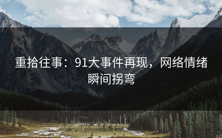 重拾往事:91大事件再现,网络情绪瞬间拐弯 重拾往事:91大事件再现,网络情绪瞬间拐弯